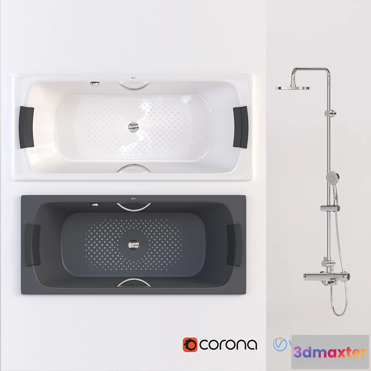 1357479 - Bath Roca Lun and Shower set Victoria - T 3D Max