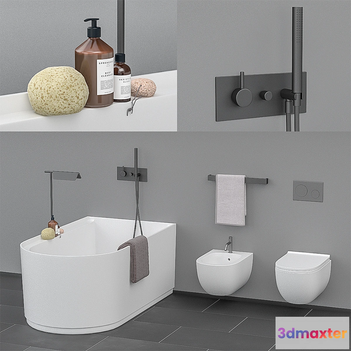 1407940 - Ceramica Cielo bath set 3D Max