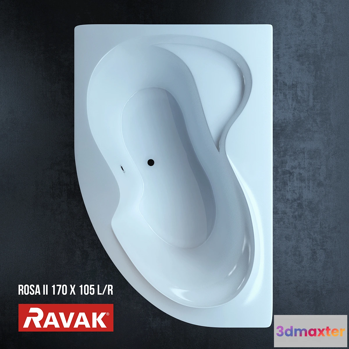 1451680 - Bathtub Ravak Rosa II 170×105 L _ R 3D Max