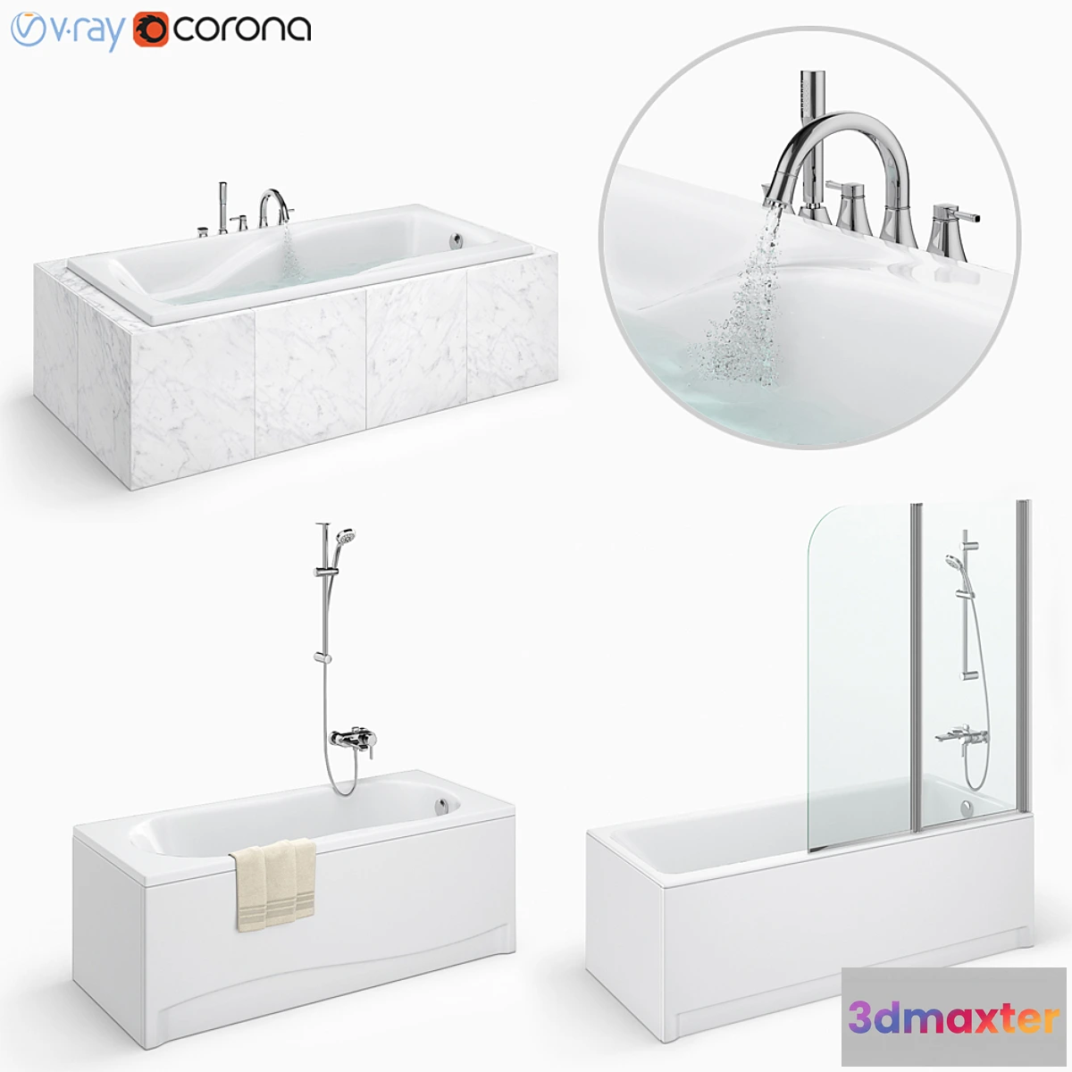 1467316 - Bath set Cersanit set 25 (Crea Nike Zen) 3D Max