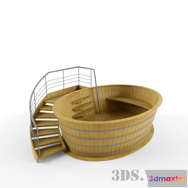 1587902 - bathroom - Wooden hot tub 3D Max