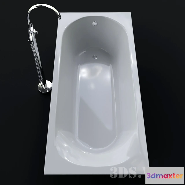 1587920 - bathroom - Riho Miami built-in bathtub with Ravak floor-standing mixer 3D Max