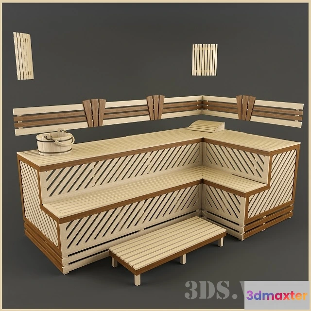 1587922 - bathroom - Sauna shelves 3D Max