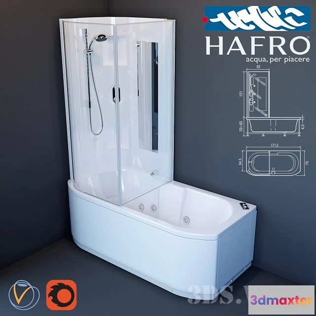 1587974 - bathroom - Hafro Duo Box Bathtub 3D Max