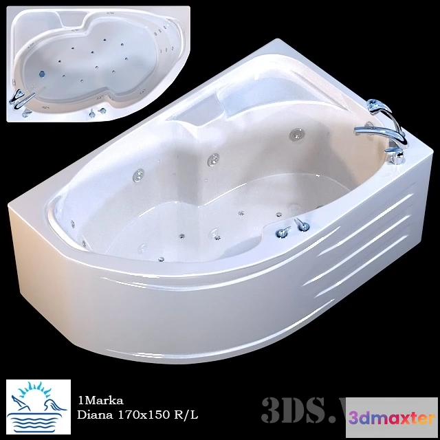 1587976 - bathroom - Acrylic bathtub Diana 3D Max