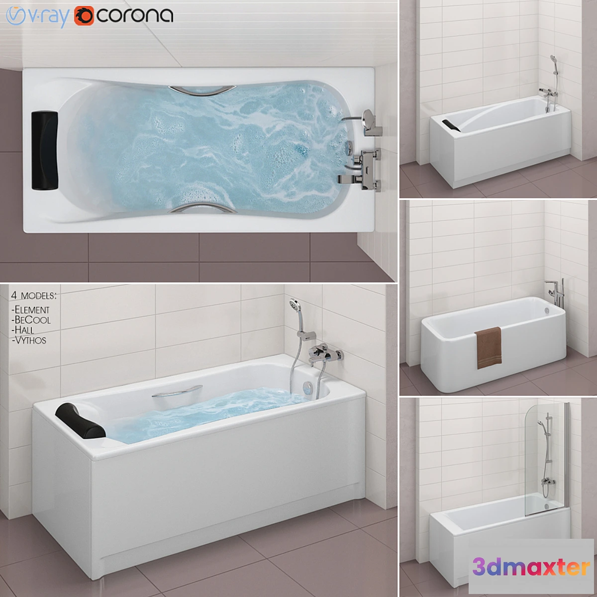 544735 - Bath set Roca set 31 (Element BeCool Hall Vythos)