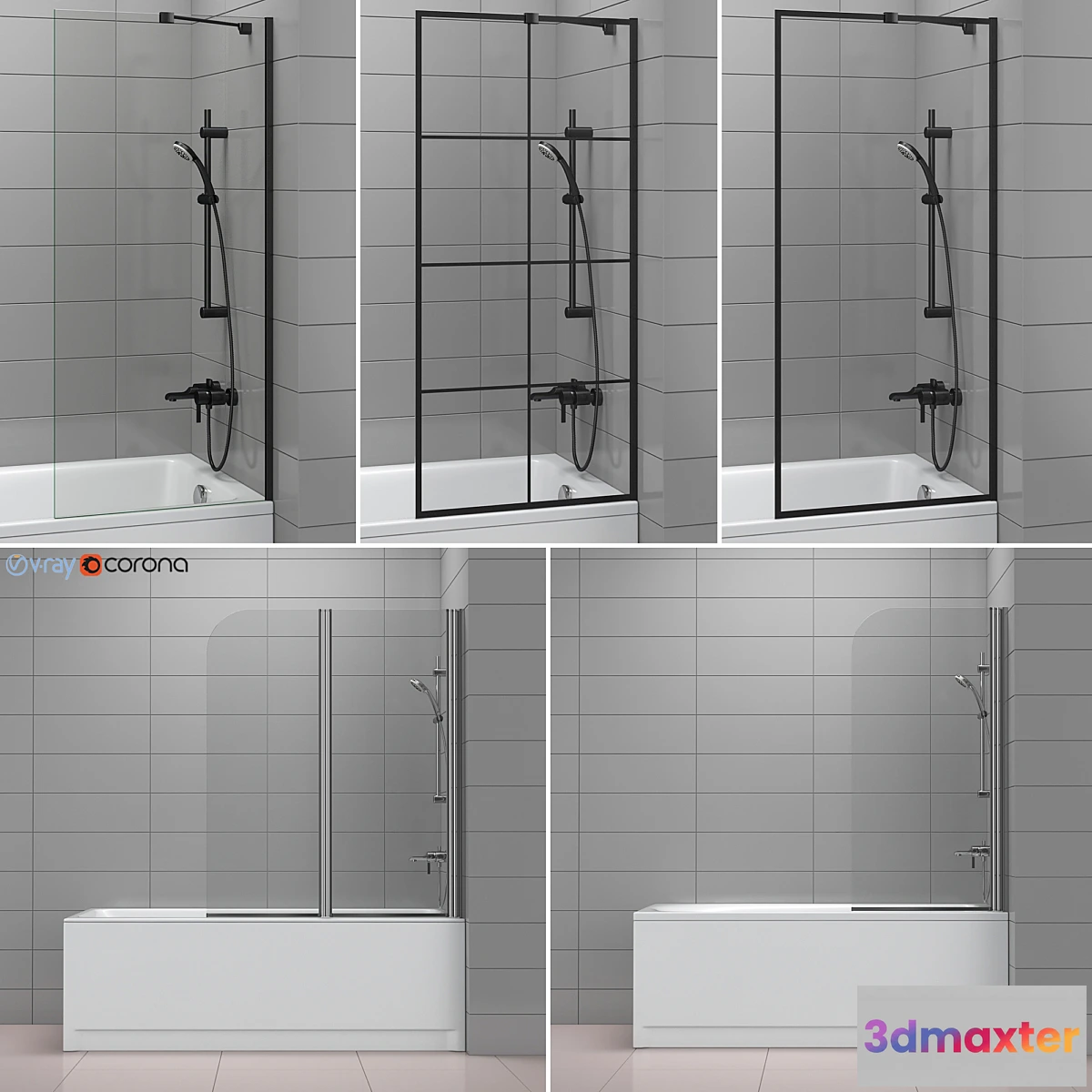 544751 - Cersanit and Radaway set 42 bath and bath screens