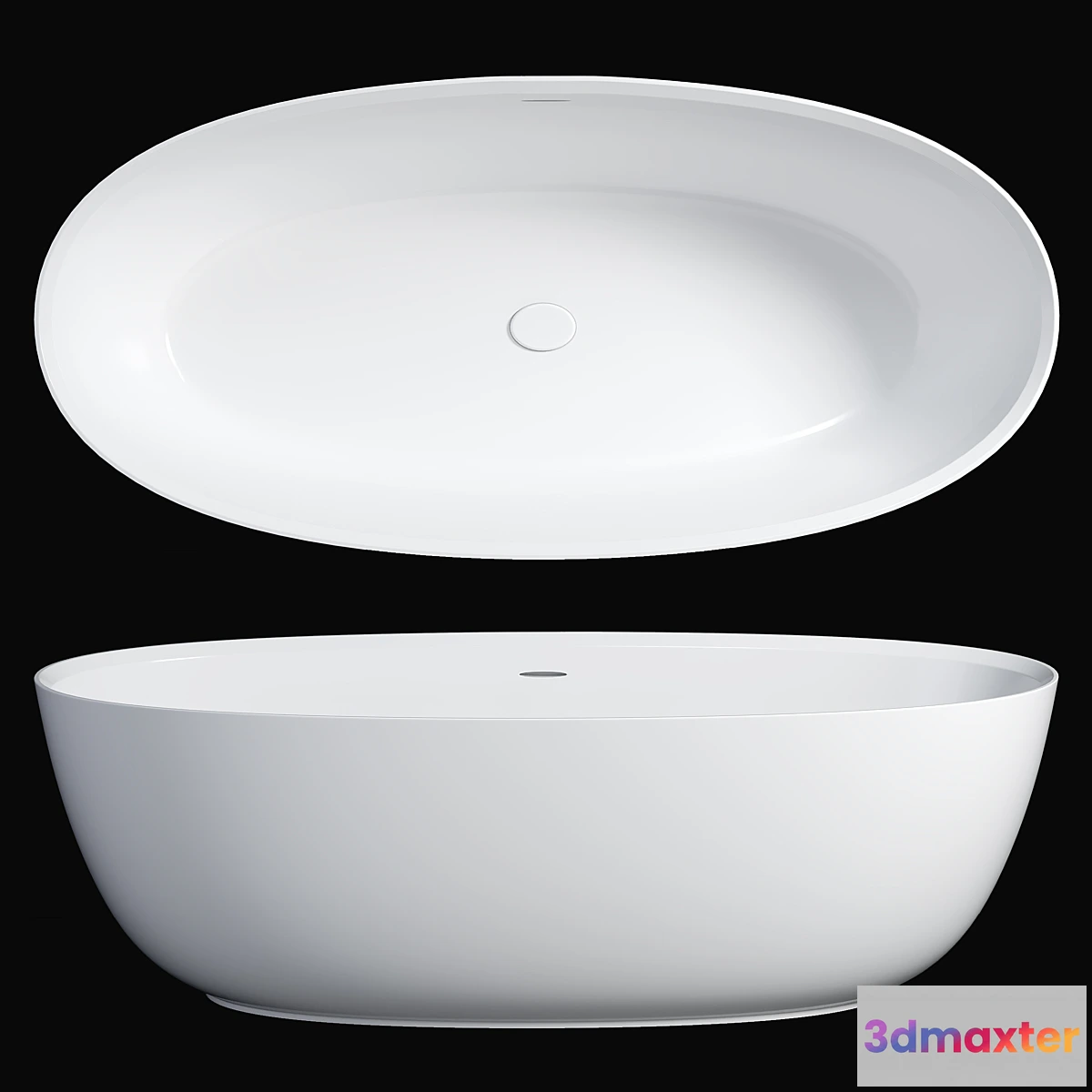 686158 - Arezzo 1700 x 800 Matt White Solid Stone Modern Double Ended Bath
