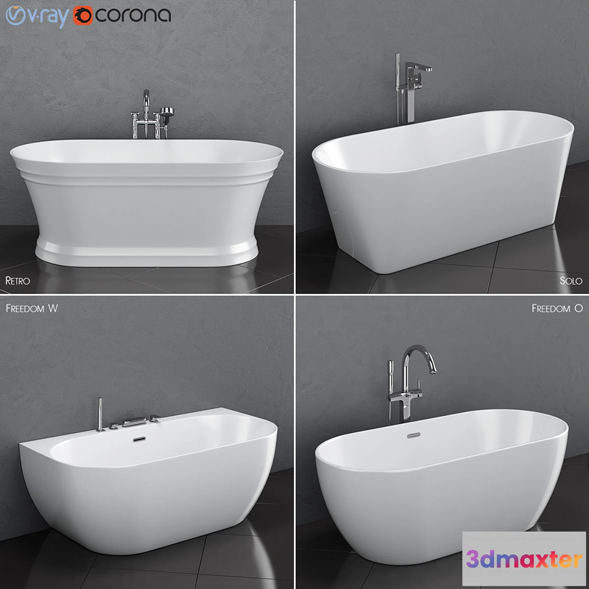 719116 - Ravak set 35 freestanding bathtub set (Solo Retro Freedom W Freedom O) - No.2