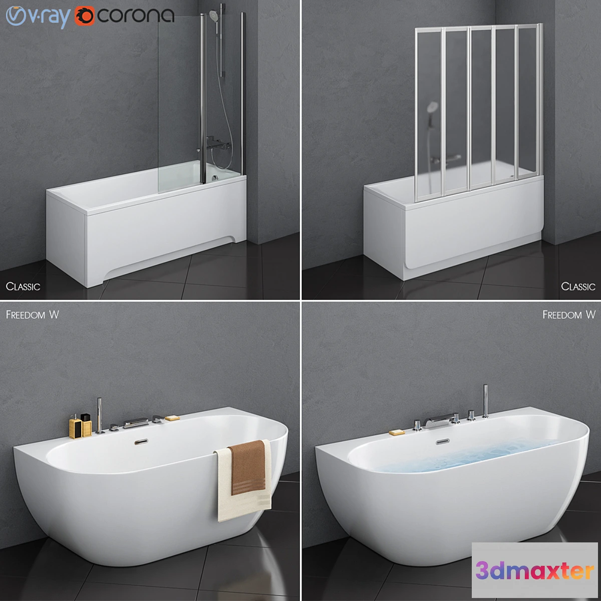 719138 - A set of baths Ravak set 17 (Classic and Freedom W in 2 variants) - No.2
