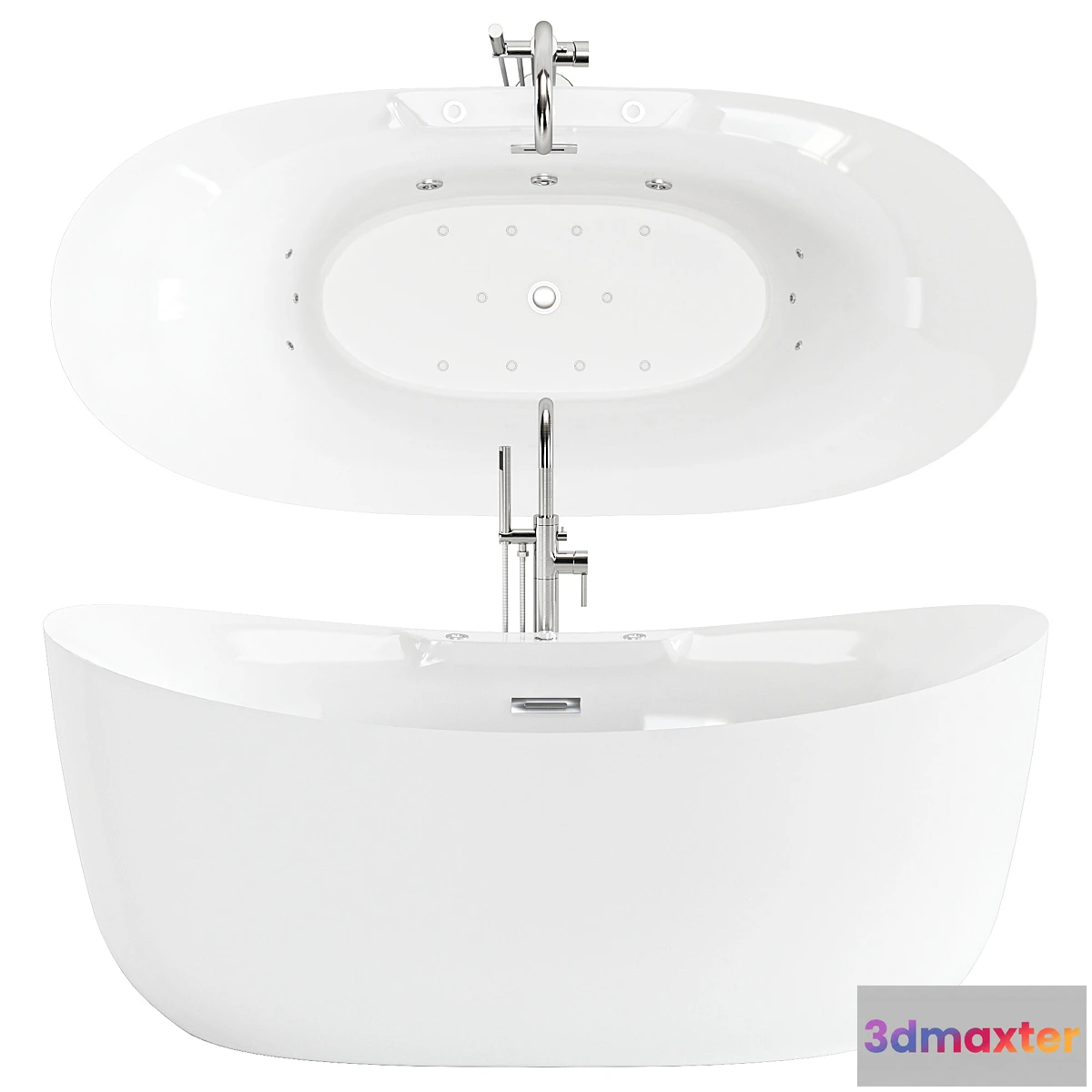 765861 - WoodBridge Freestanding Air Whirlpool Bathtub