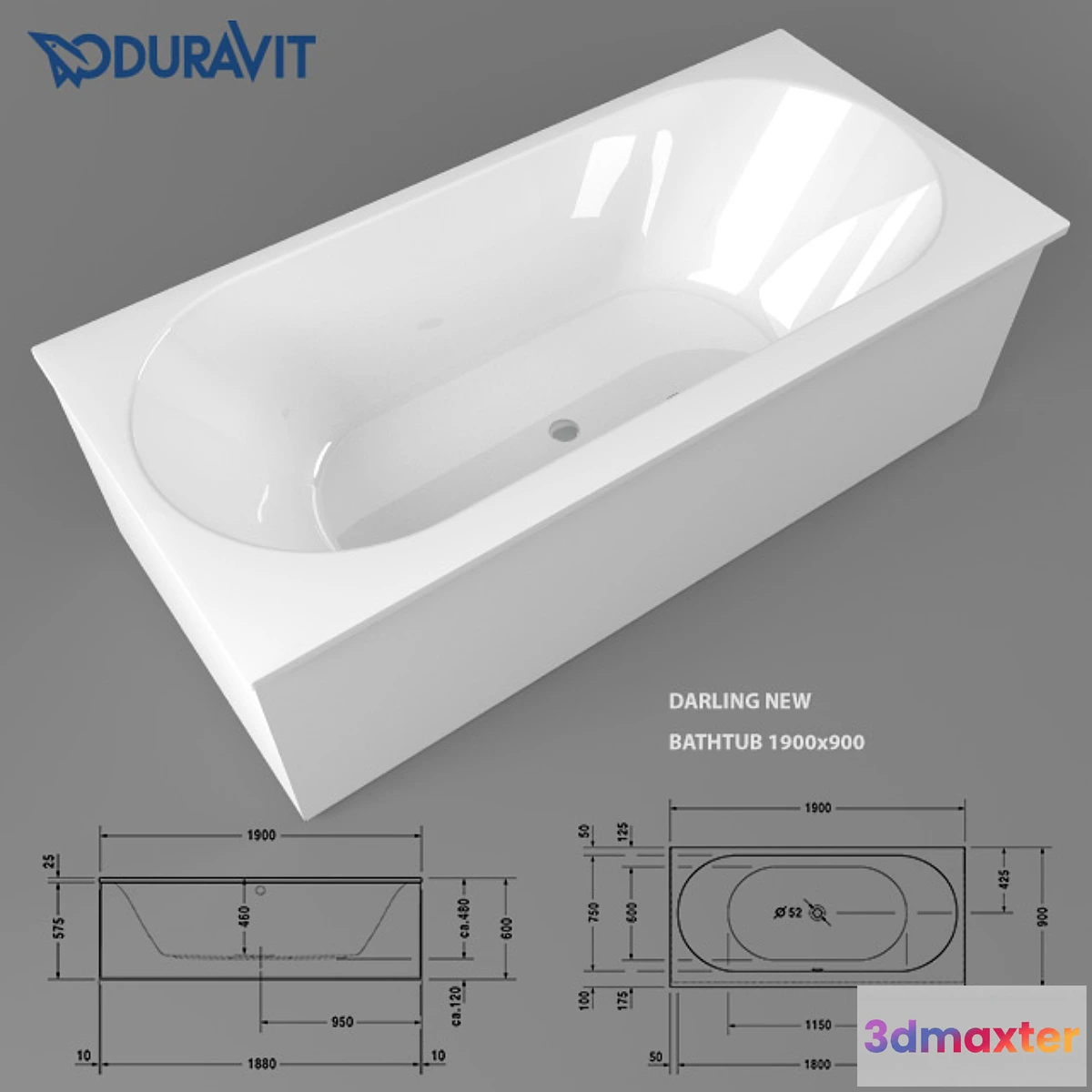 799394 - Duravit Darling New Bathtub 1900×900