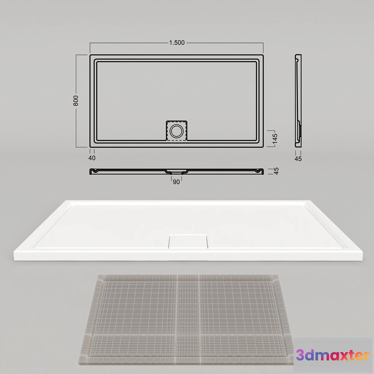 808396 - Shower tray Hatria Heavycril LIF.ST 150×80 (YXF2)