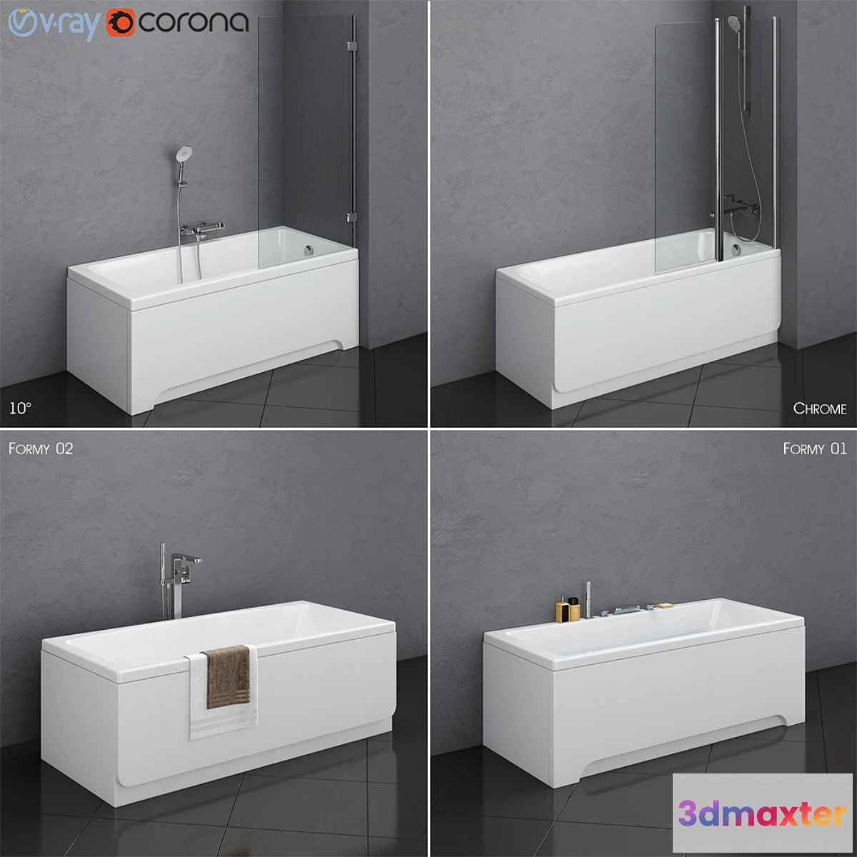 874181 - A set of baths Ravak set 13 (10 ° Chrome Formy 01 Formy 02) - No.4