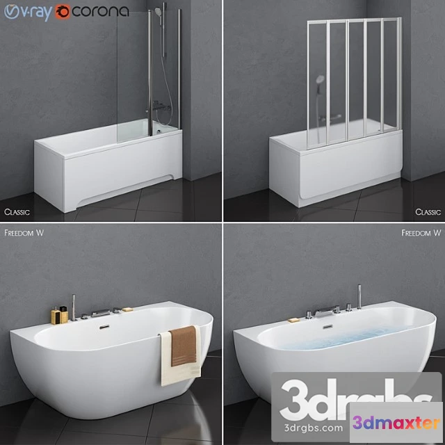 911464 - A Set of Baths Ravak Set 17 Classic and Freedom W in 2 Variants