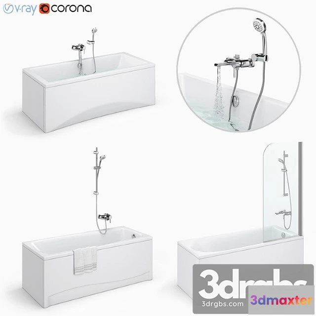 911566 - Bath Set Cersanit Set 24 Flavia Intro Lana