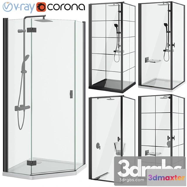 1014434 - Shower cabins radaway nes 8 black set 136