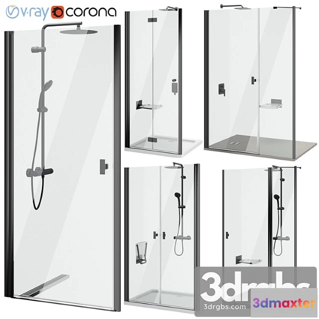 1014444 - Shower doors radaway nes 8 black set 140