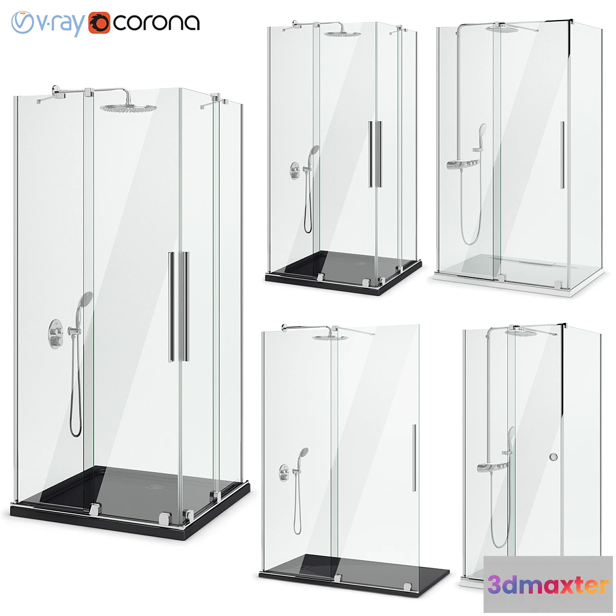 1297786 - Shower enclosures Radaway  Furo set 116 3D Max