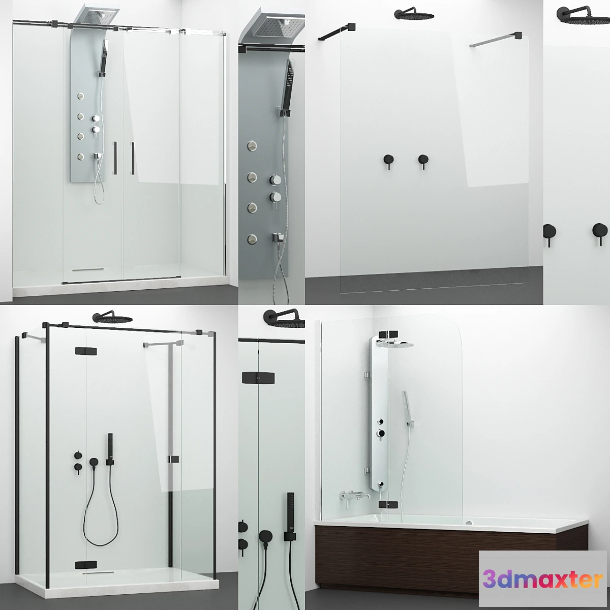 1426718 - Set of shower cabins Radaway + Grohe 4 3D Max