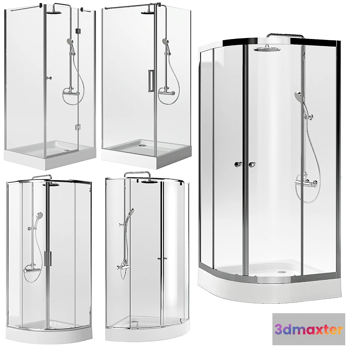 1428066 - Shower cabins with trays STURM _ Set 1 3D Max