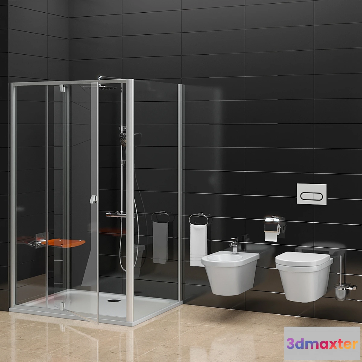 1437770 - Shower Ravak Pivot and toilet bidet Ravak Chrome 3D Max