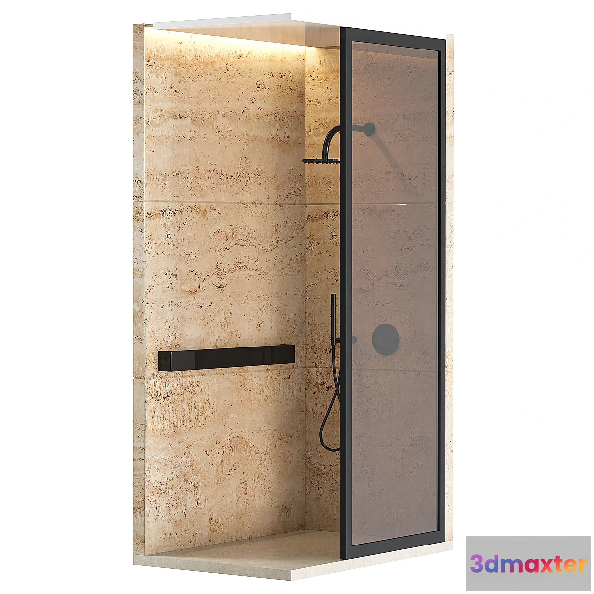 1466650 - Shower cabin with partition 04 3D Max