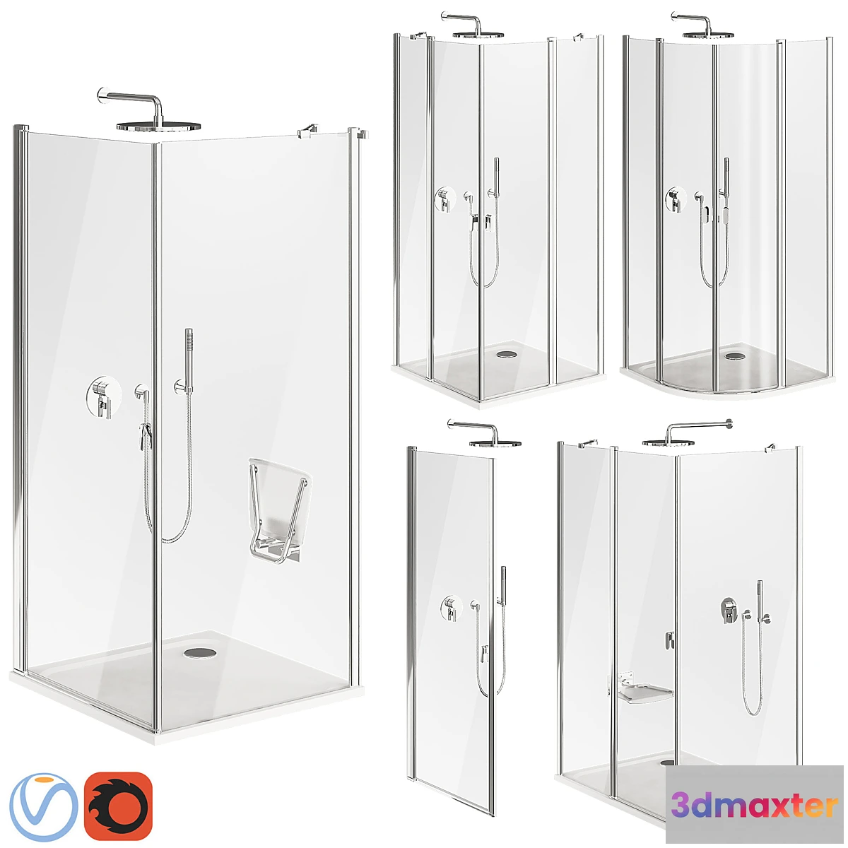 1471688 - Ravak Chrome Shower Cabin 3D Max