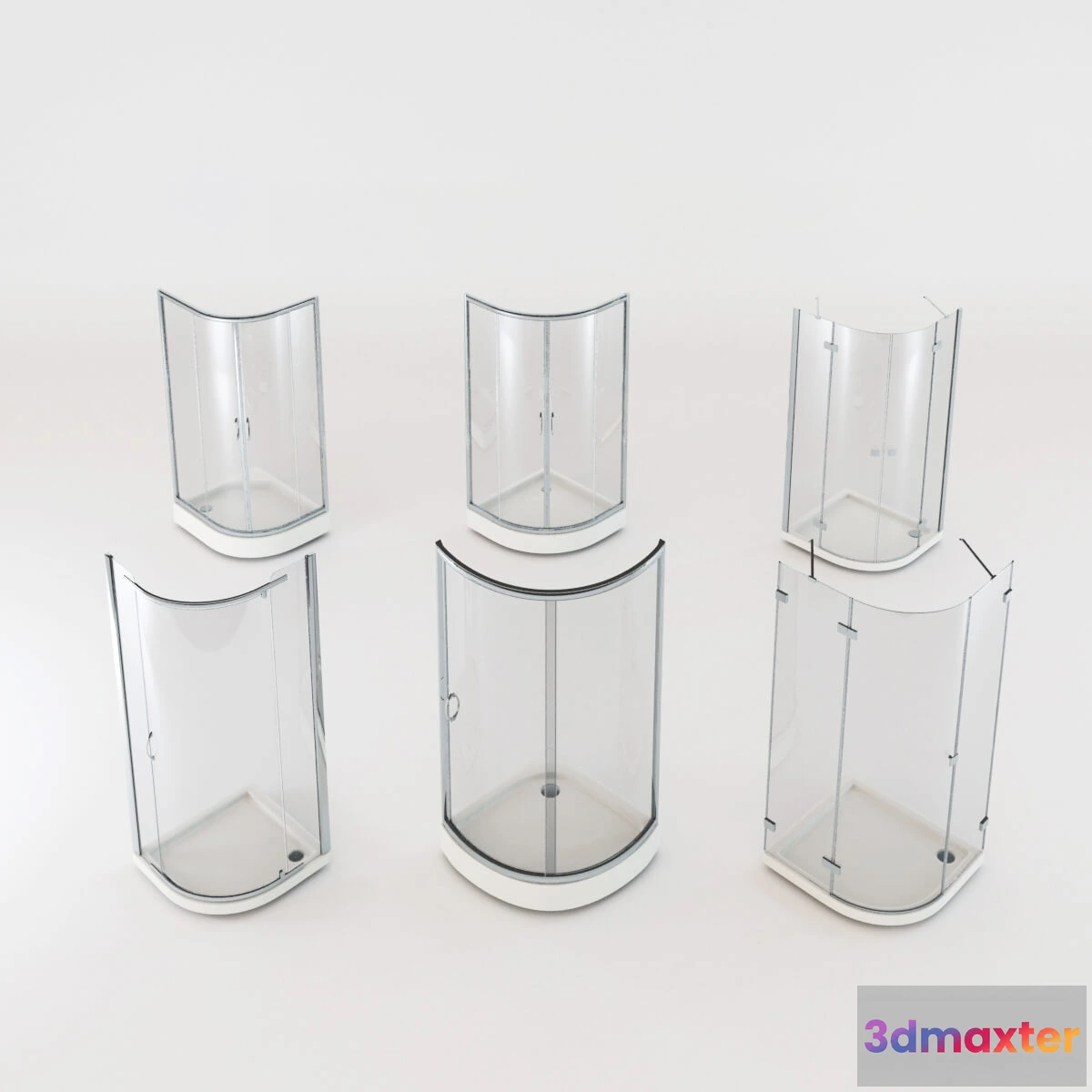 1588870 - bathroom - Curved shower cabins set 1 3D Max