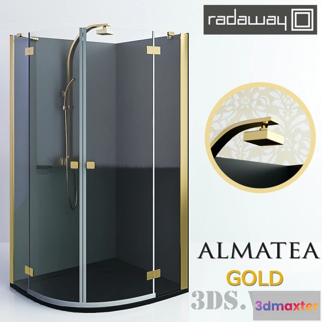 1588918 - bathroom - Shower cabin Radaway Almatea Gold 3D Max