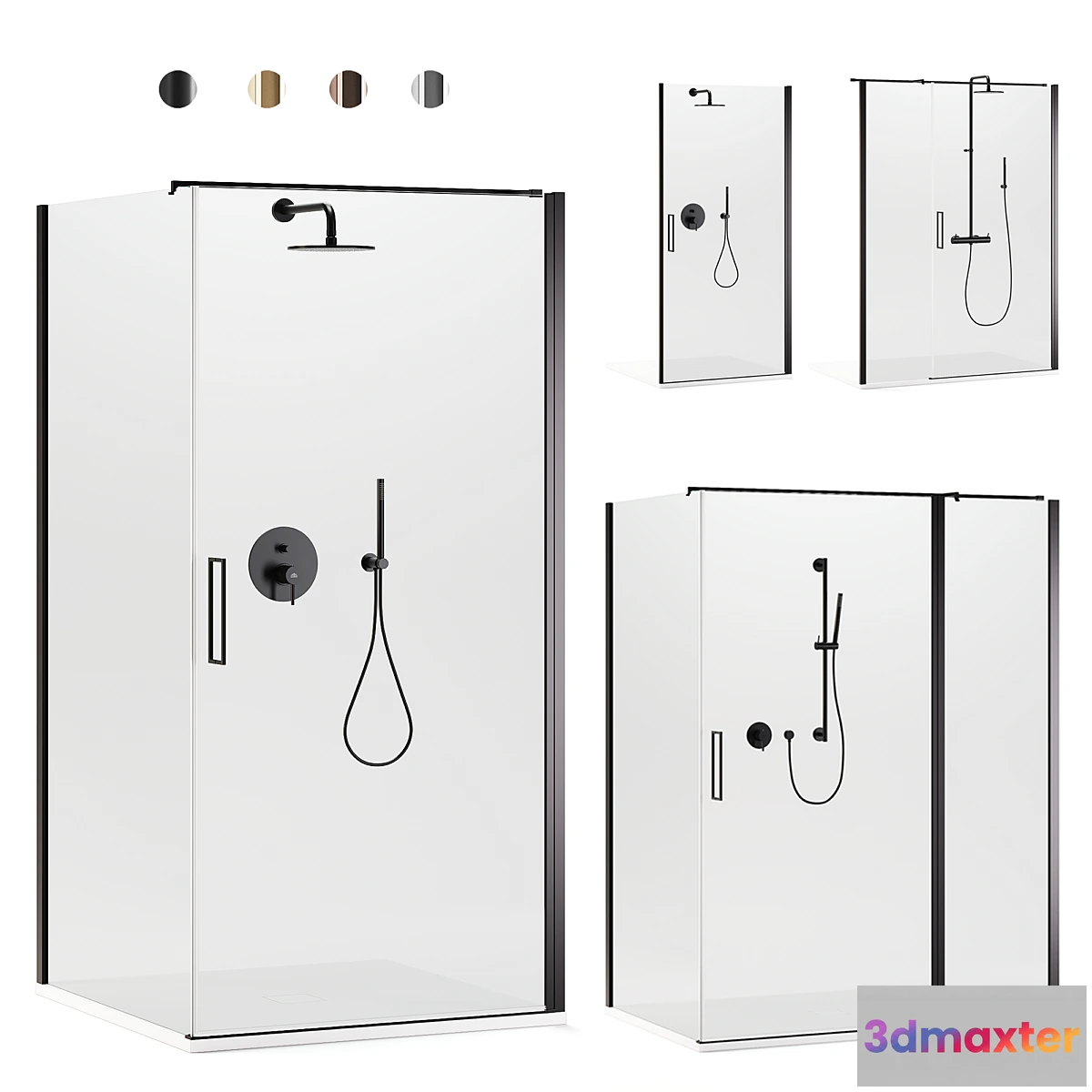 590384 - Shower enclosures Arblu Icaro + shower systems Paffoni set 1