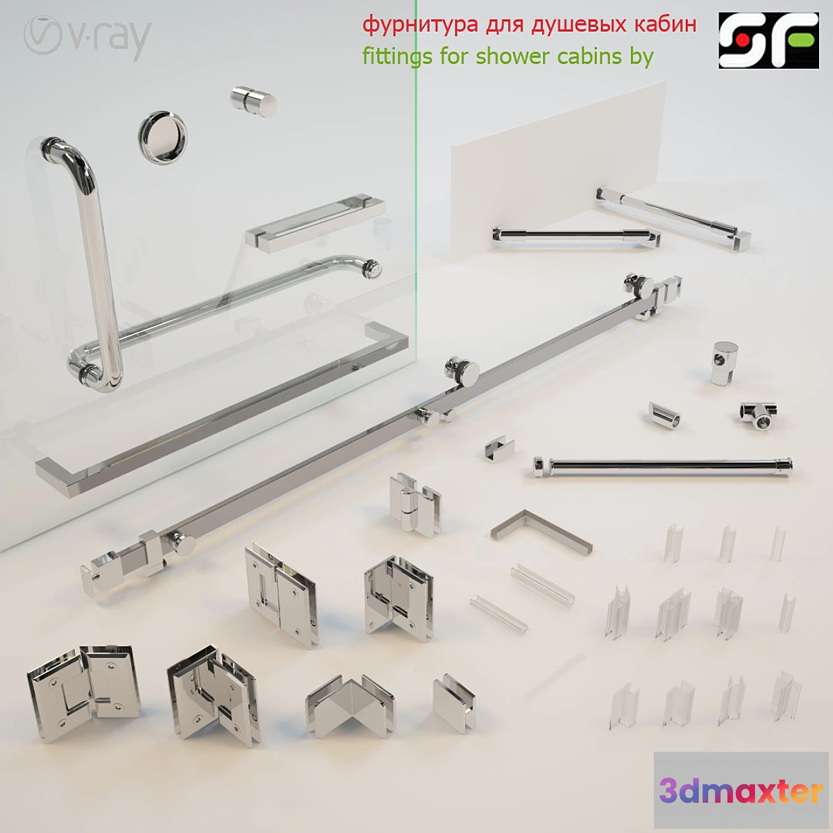 650757 - Accessories for glass shower enclosures