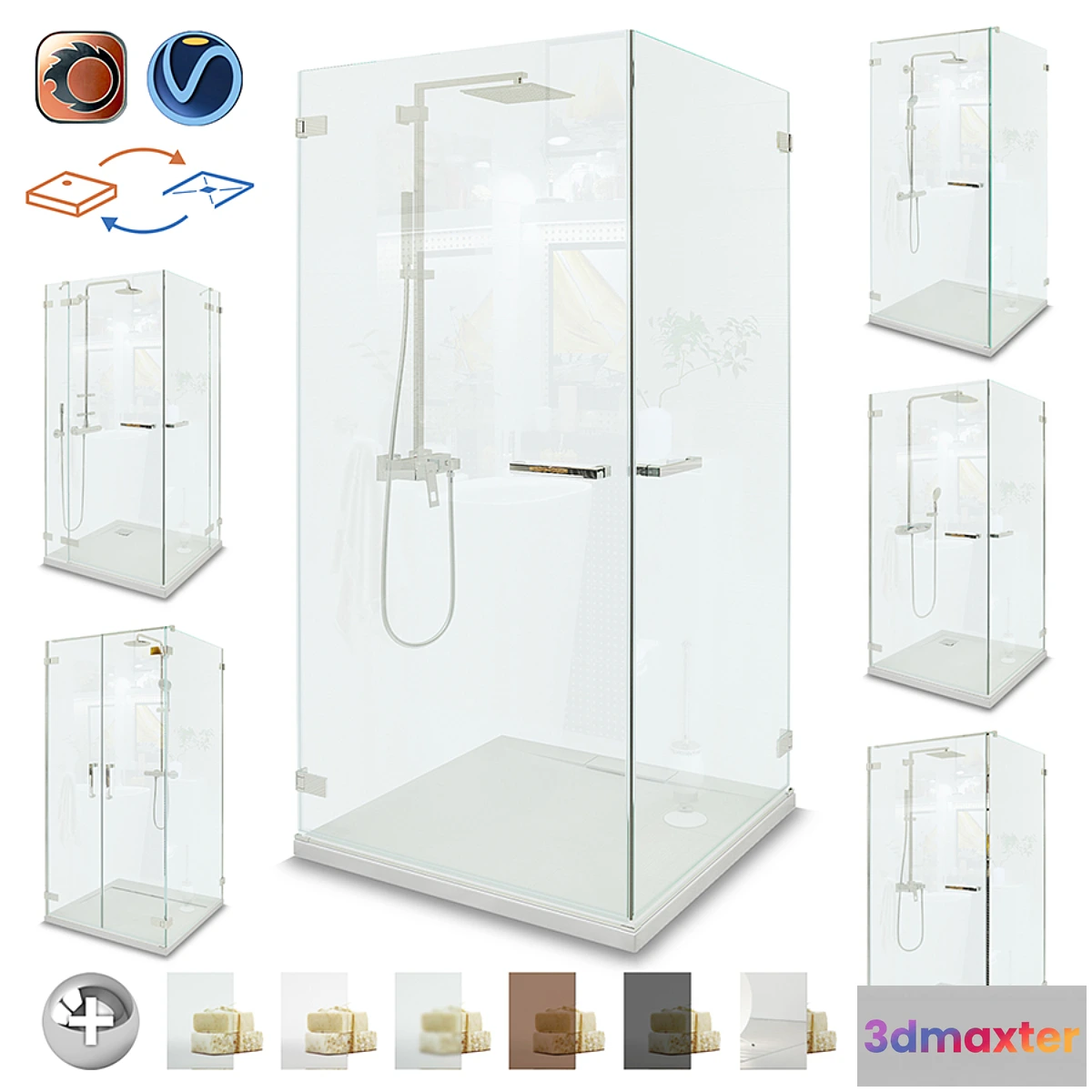 687074 - SHOWER CABINS Radaway  Pendulum set 1