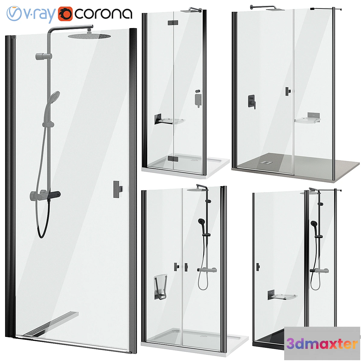 765909 - Shower doors Radaway Nes 8 Black set 140 - No.2