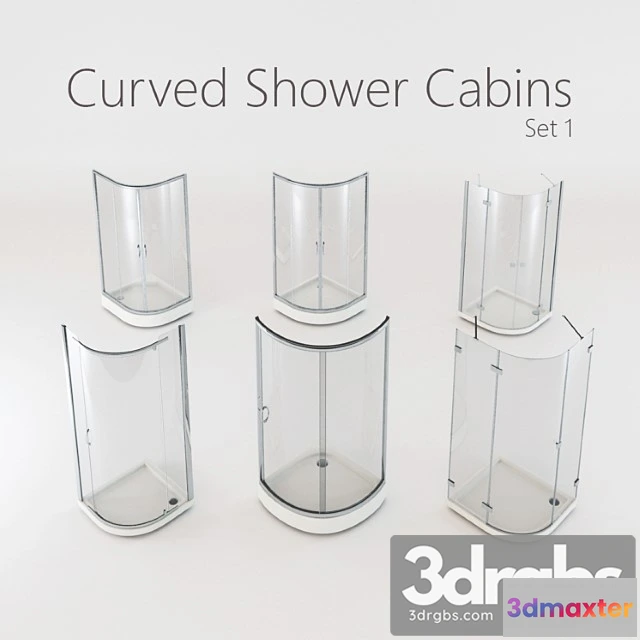 912664 - Curved Shower Cabins Set 1
