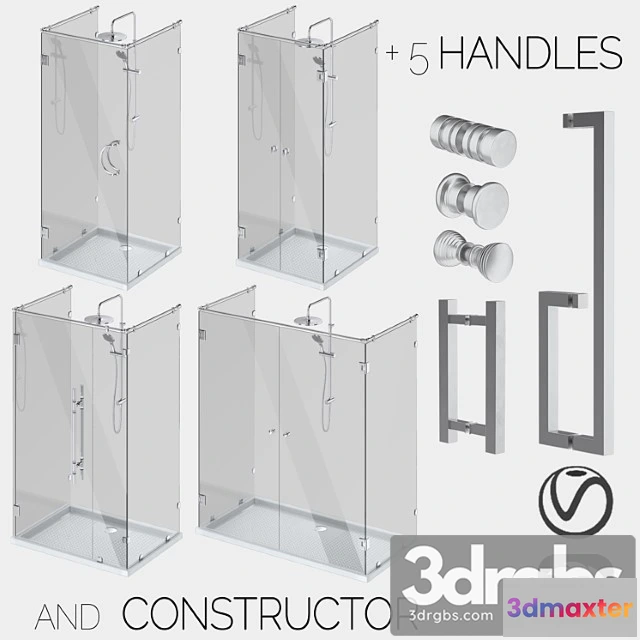 912688 - Glass Cabins Designer and A Set Of Handles (2)