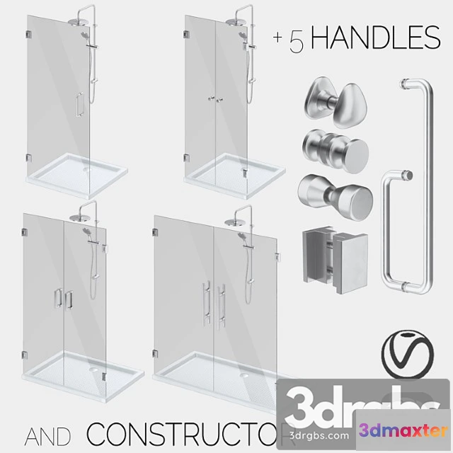 912690 - Glass Cabins Designer and A Set Of Handles