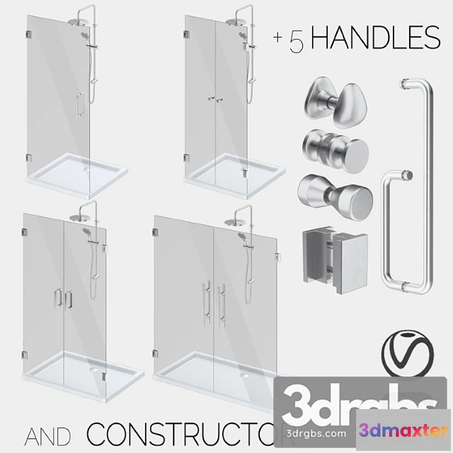 912692 - Glass Shower Cabins Constructor and Handle Set 3