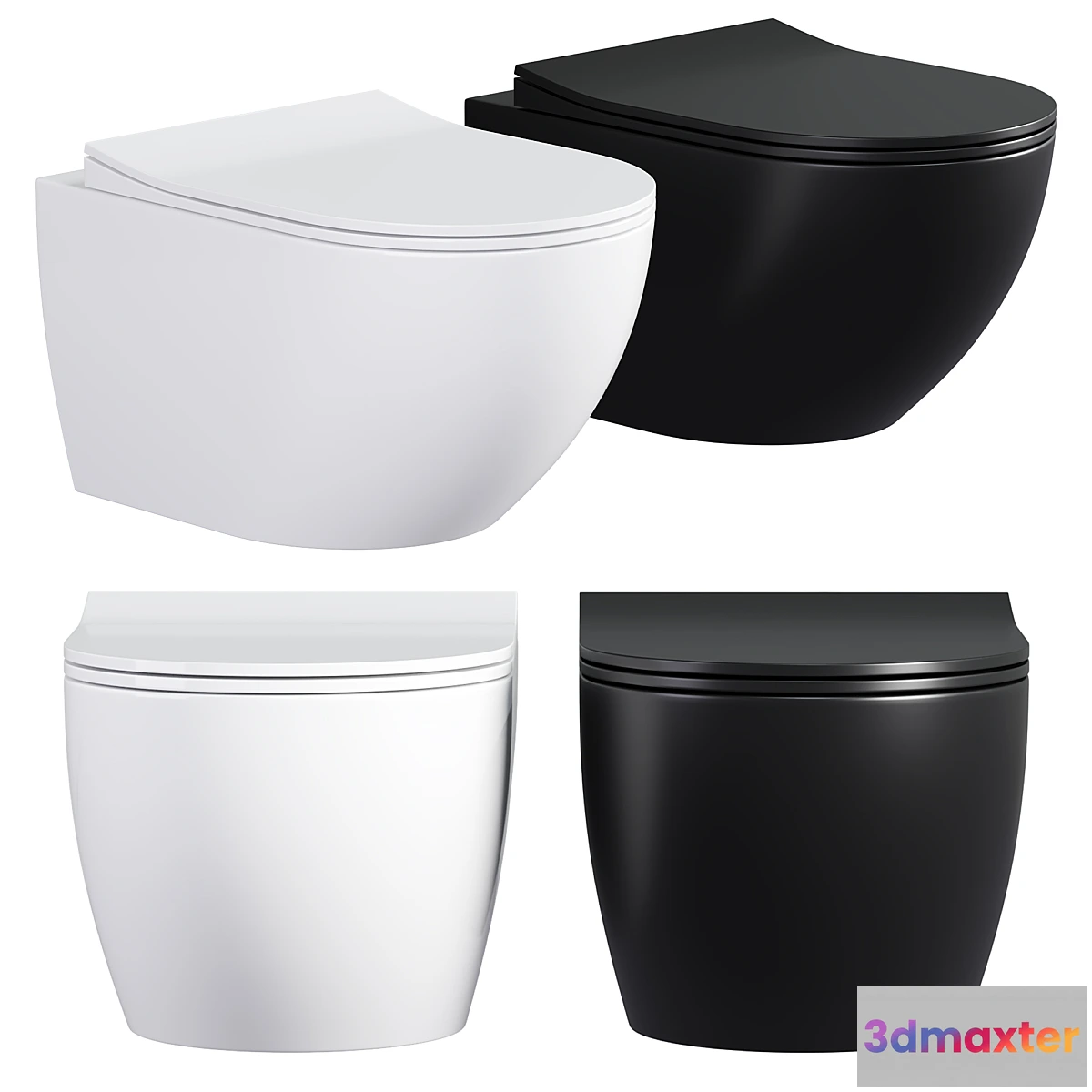 1446956 - Sento Rim-ex wall hung toilet black 3D Max