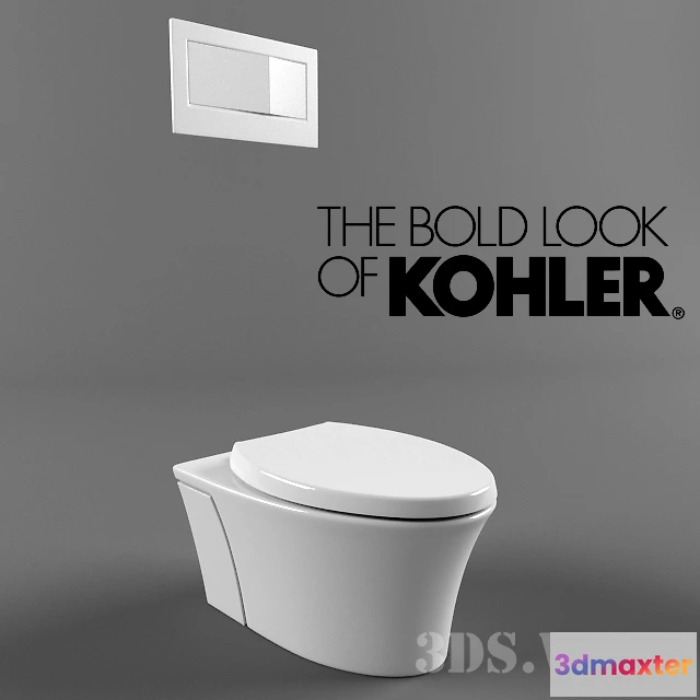1589160 - bathroom - Kohler Veil wall-hung toilet with 2 buttons 3D Max