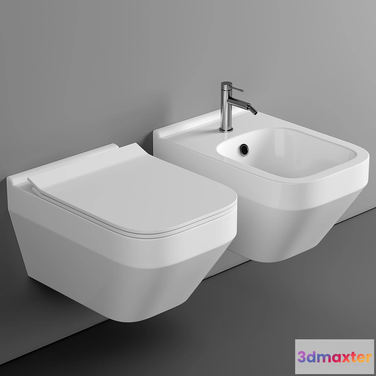 686846 - Cersanit Crea Square Clean On DPL EO slim wall hung toilet set + Cersanit Link Pro installation system for toilet bowls