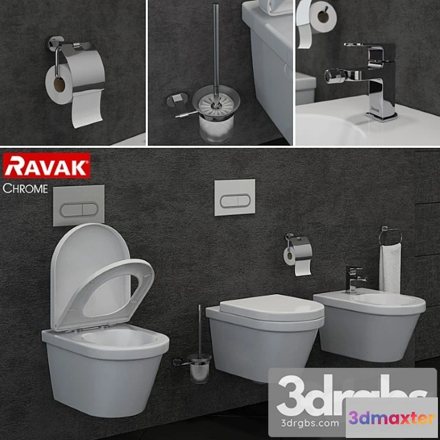 913110 - Ravak Chrome Toilet and Bidet