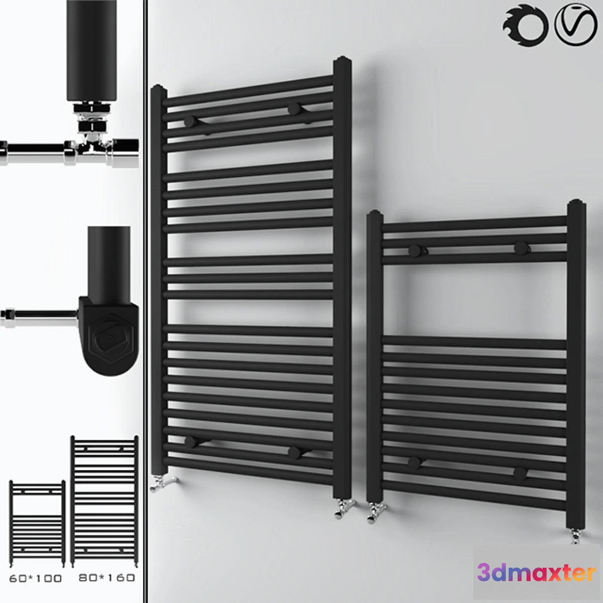 1300687 - Black towel rail 3D Max