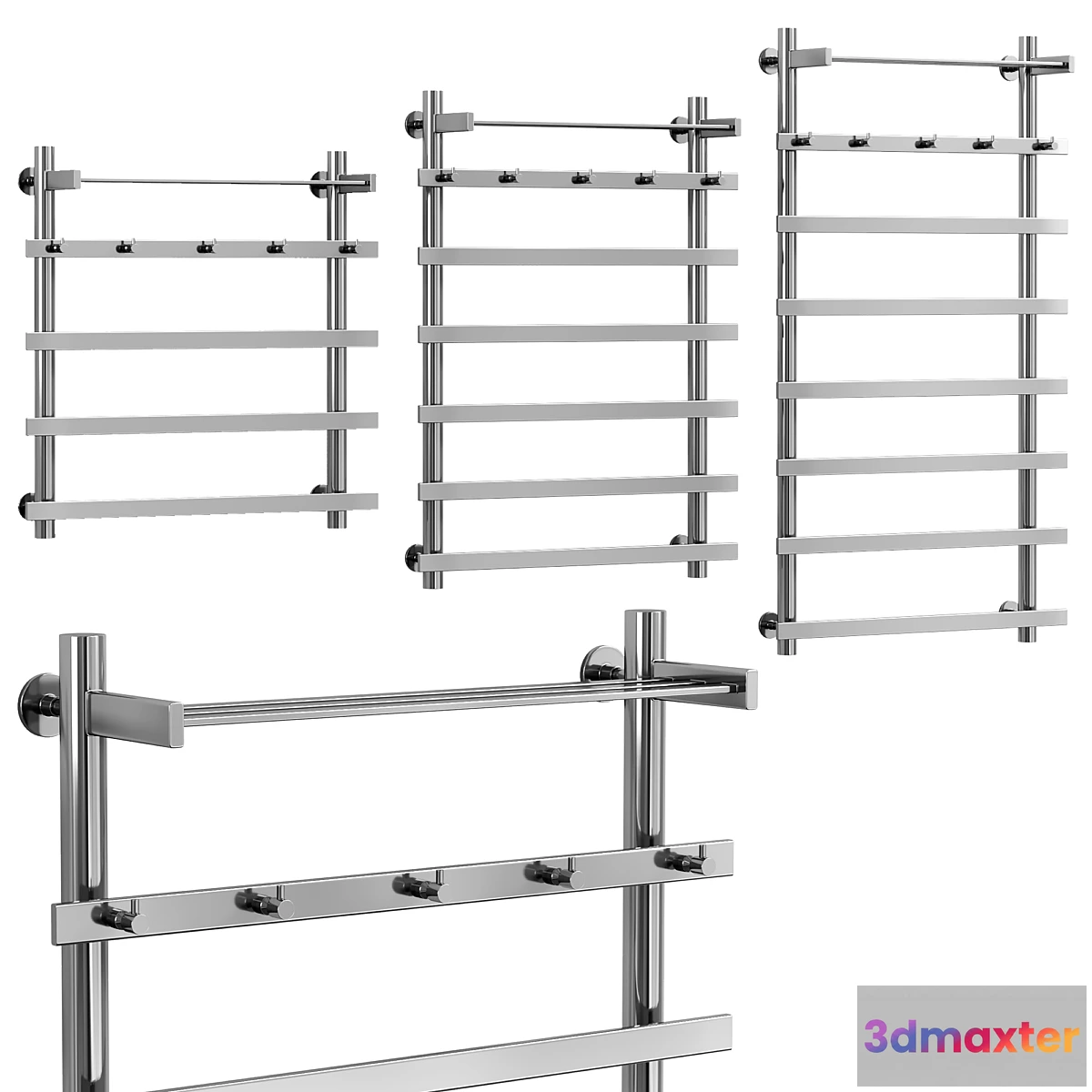 1450822 - Water heated towel rail Secado Pontida 3D Max