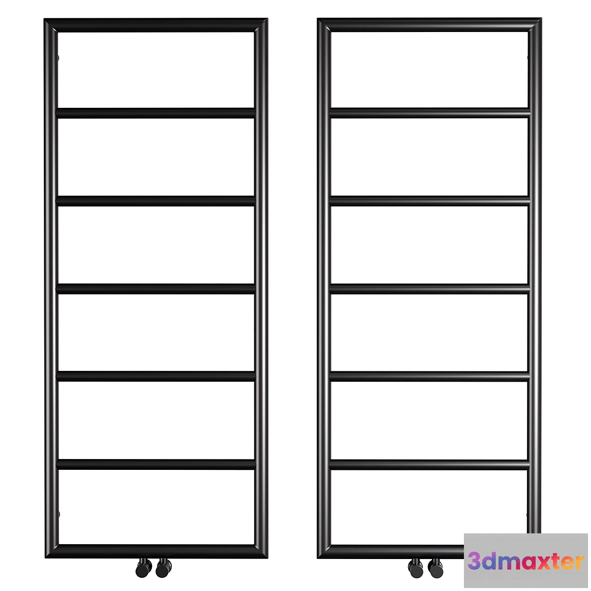 1477894 - Arezzo Matt Black 1200 x 500 Ladder Heated Towel Rail 3D Max