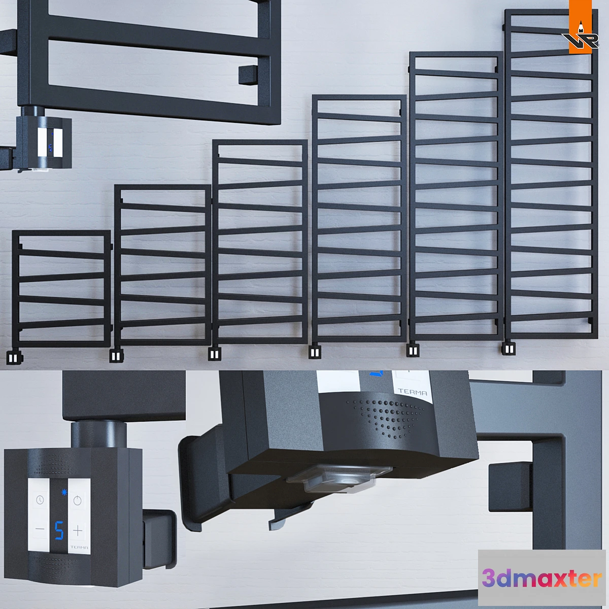 545393 - Towel dryer Terma Zigzag Metallic Black