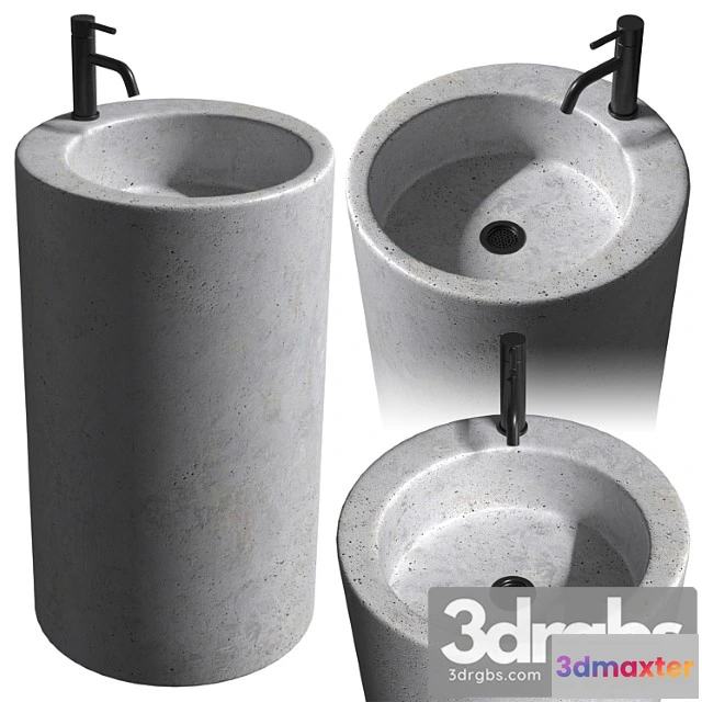 1014784 - Concrete floor-standing washbasin tower