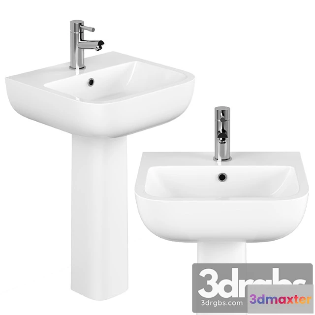 1014874 - Rak series 600 40cm basin with full pedestal