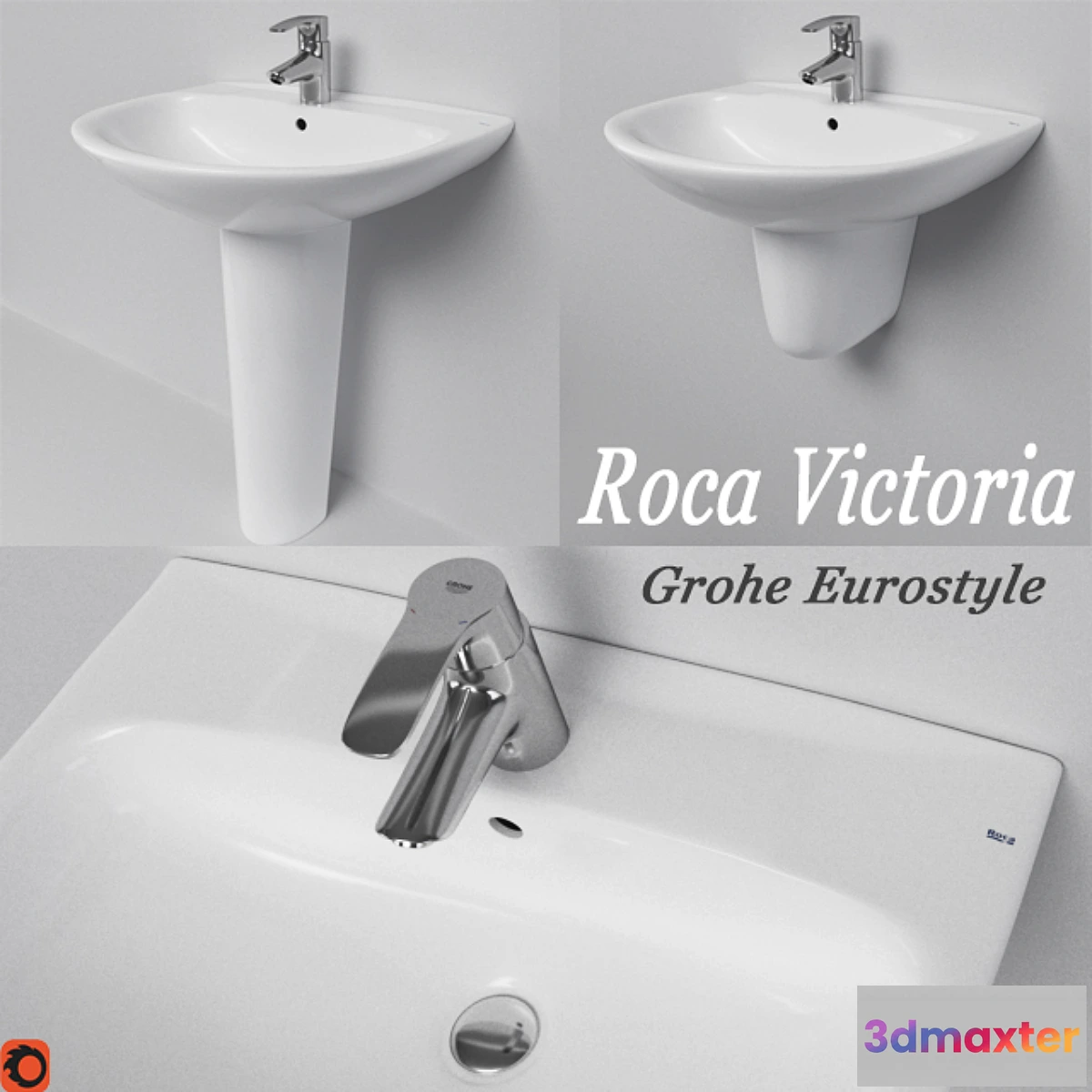 1282358 - Sink Roca Victoria mixer Grohe Eurostyle - No.2 3D Max