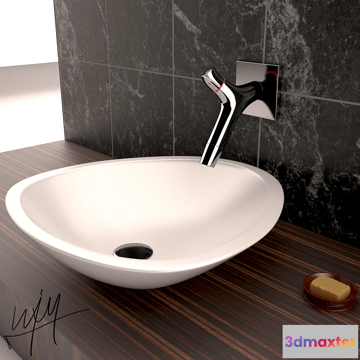 1286620 - Wash Basin with light indicator 3D Max